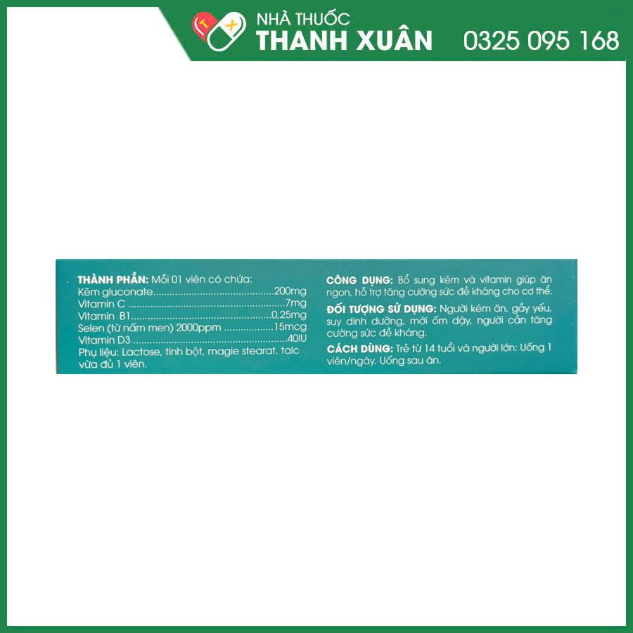 Zin C Gluconat giúp bổ sung kẽm và vitamin giúp ăn ngon, hỗ trợ tăng cường sức đề kháng cho cơ thể